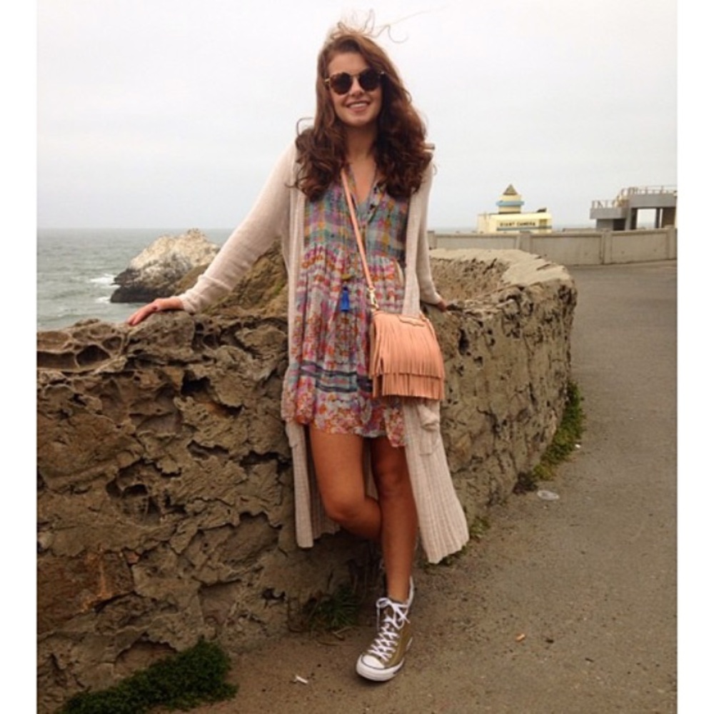 Free People Long Knit Cardigan with Pockets